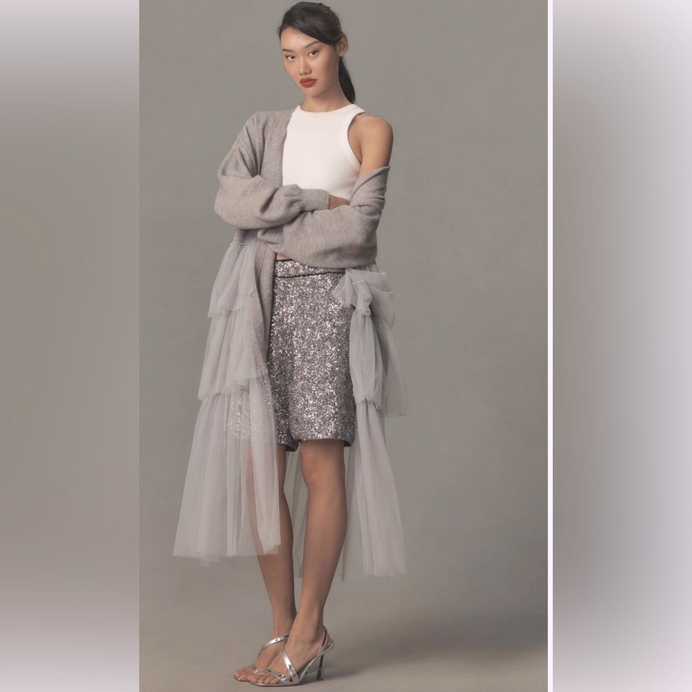 Anthropology Sunday in Brooklyn Tulle Knit Mix Kimono (sold out)